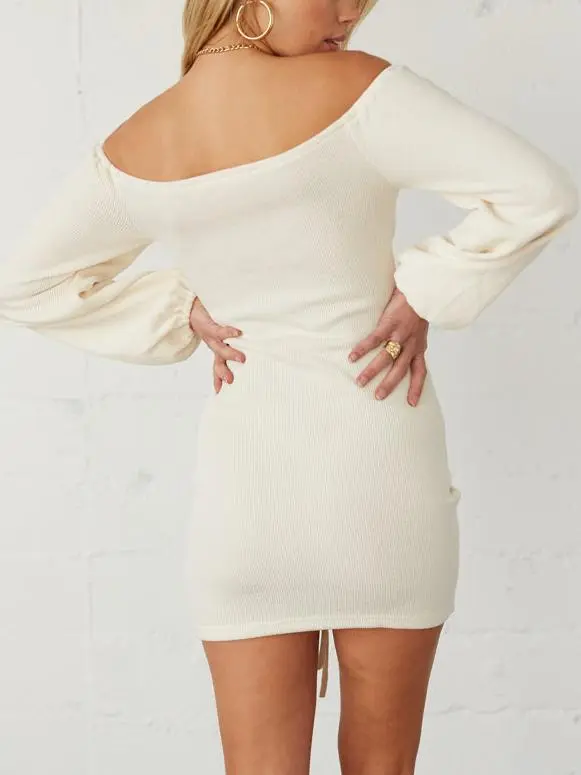 Off Shoulder Cinched Mini Dress