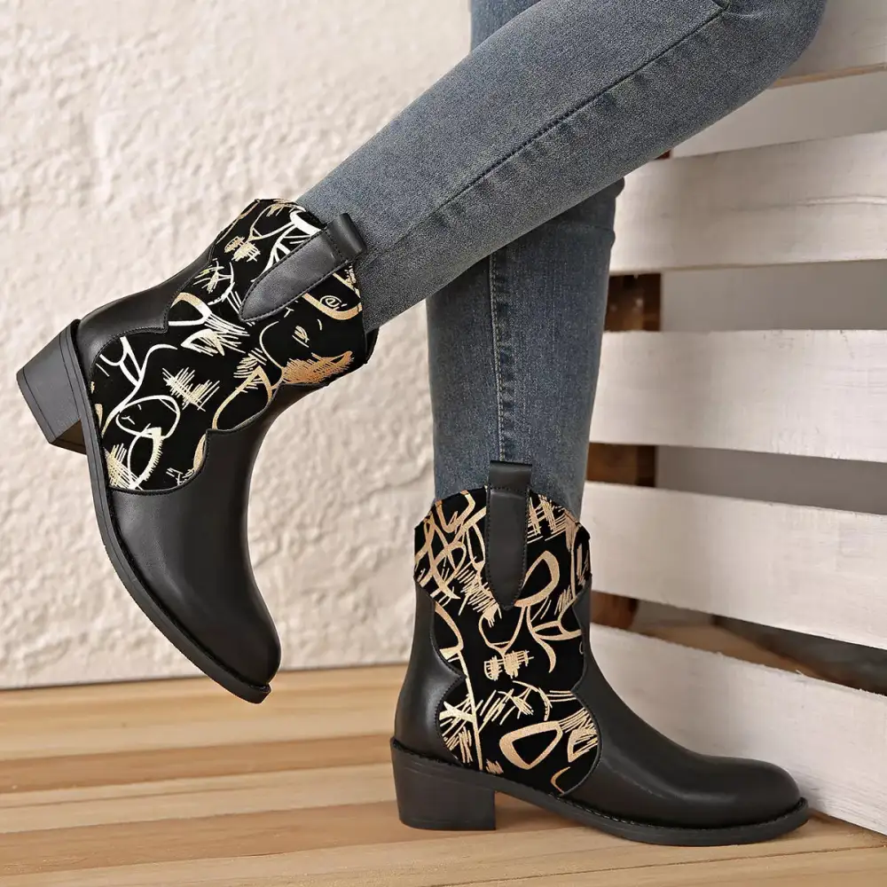 Classic Pointed Toe Block Heel Boots