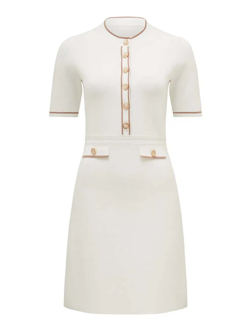 Beige Knit Mini Dress