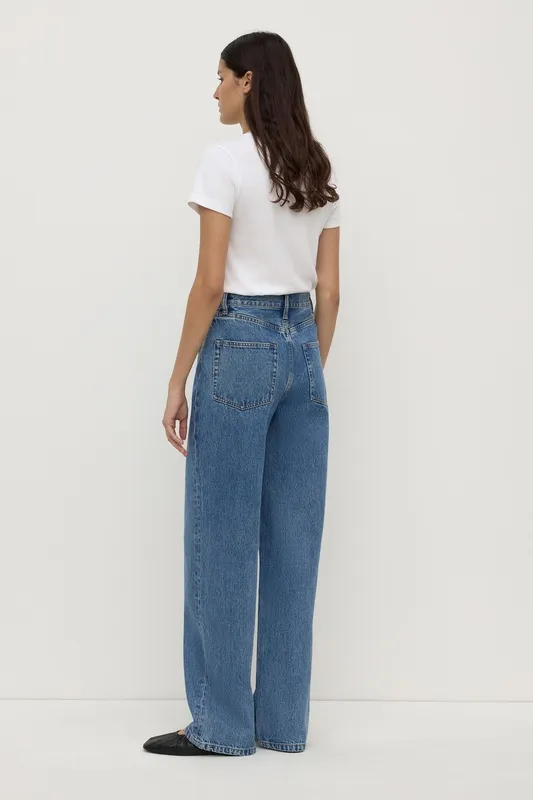 Classic Blue High-Rise Straight-Leg Jeans