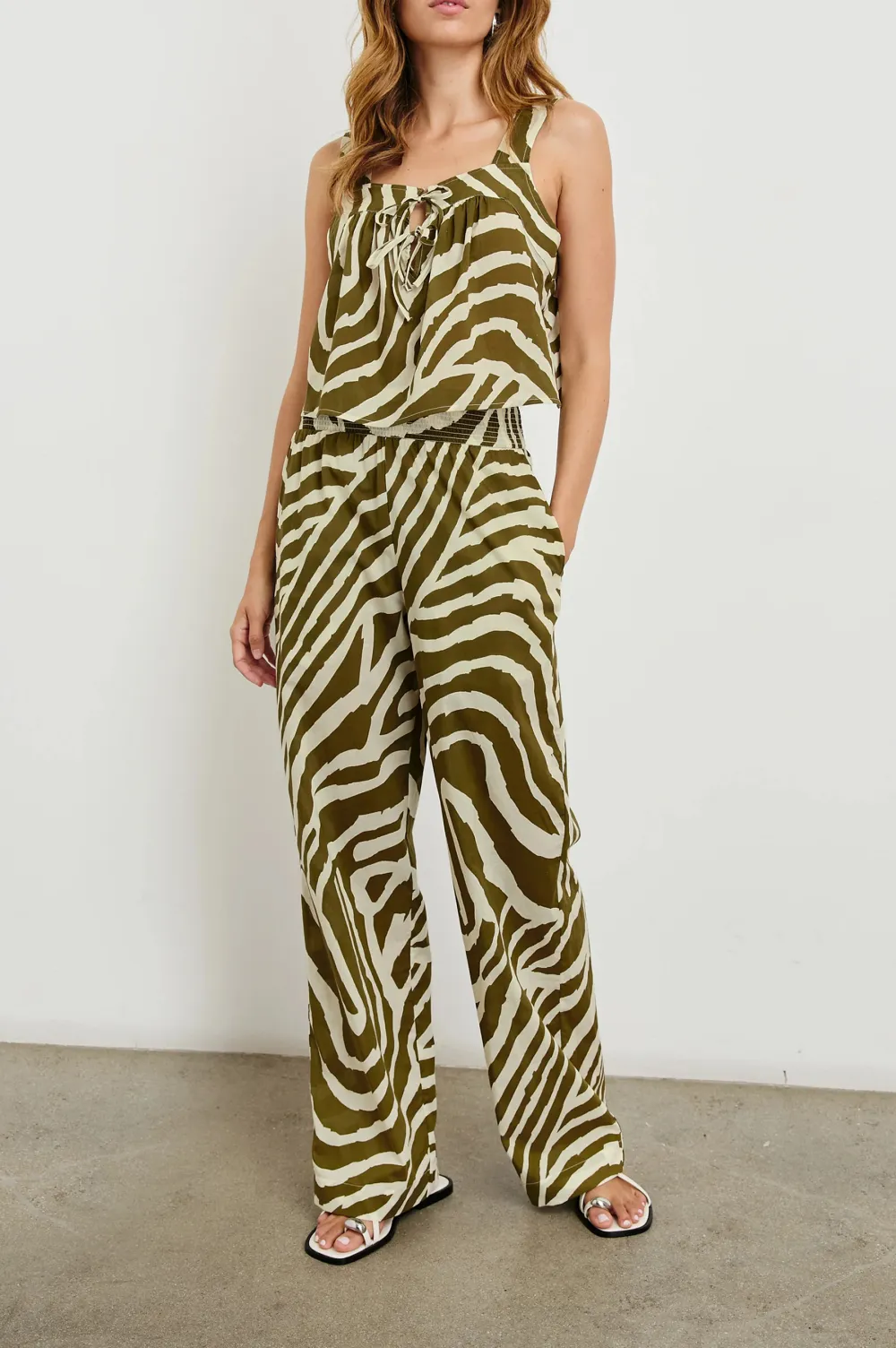 Art Print Square-Necked Top
