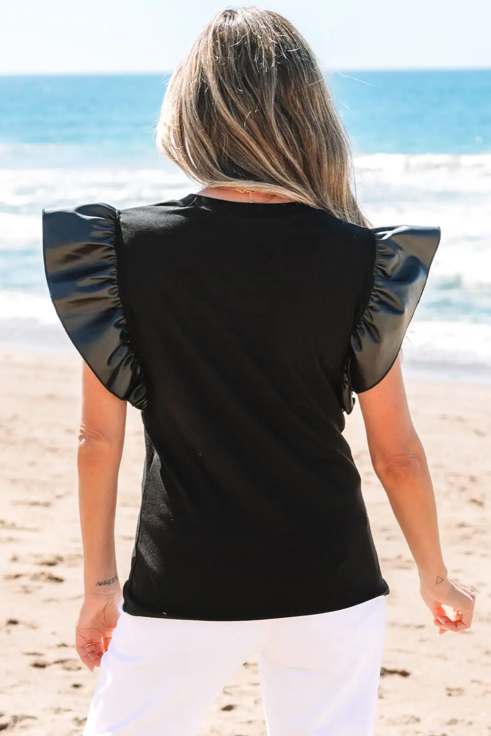 Ruffled Patchwork Blouse