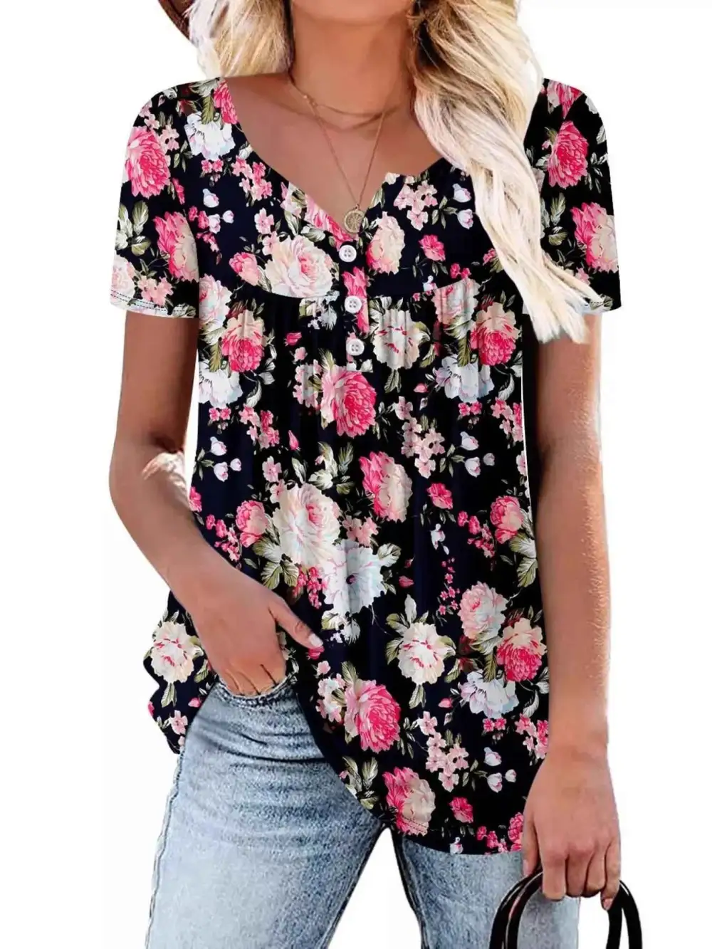 Floral Print Short Sleeve T-Shirt