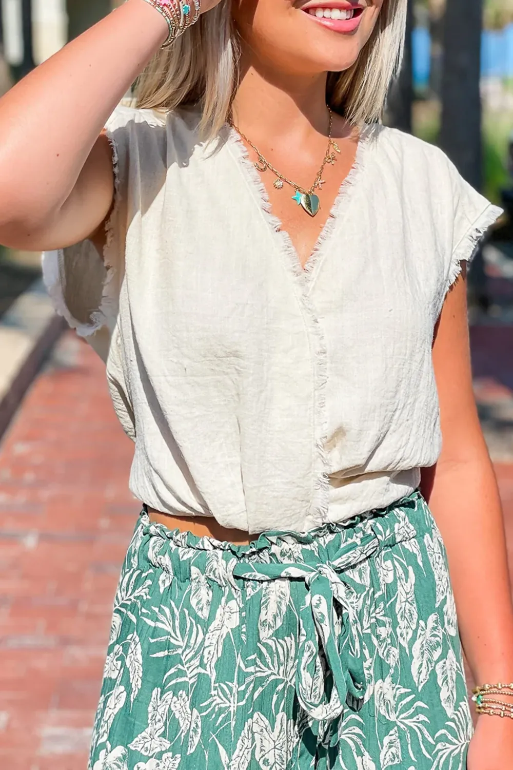 V-Neck Hip-Hop Cut Top