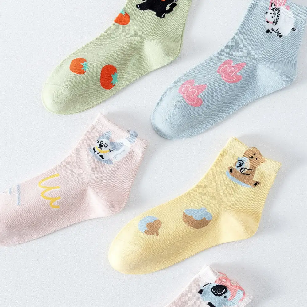 Whimsical Animal Raised Ear Ankle Socks