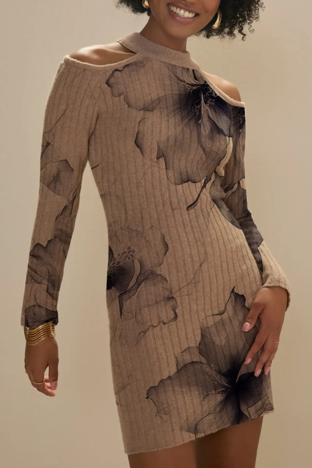 Jeane Cold Shoulder Sweater Dress