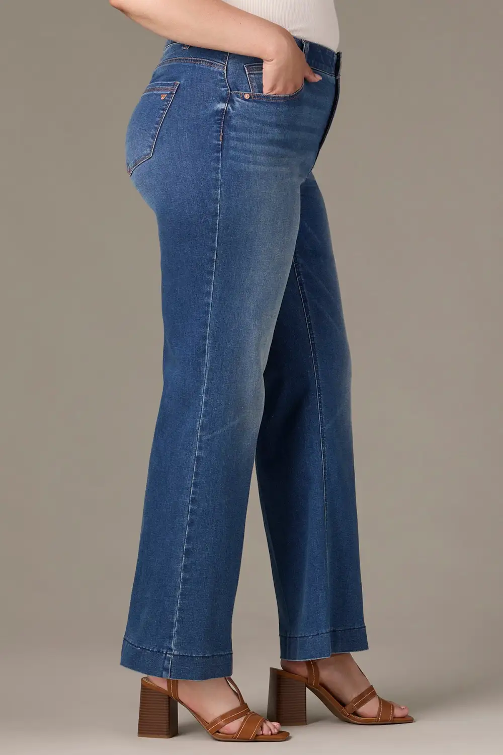 Plus Size High Rise Wide Leg Jeans