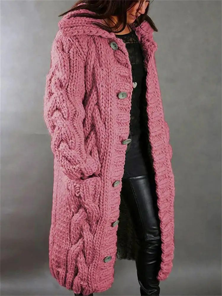 Pearl-Button Plaid Knit Cardigan