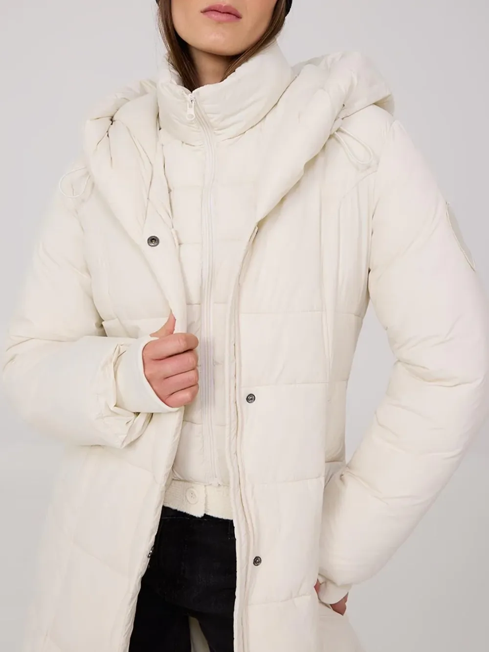 Classic Black Hooded Long Padded Jacket
