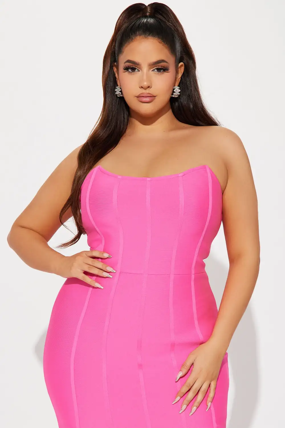 Carla Bandage Midi Dress - Pink