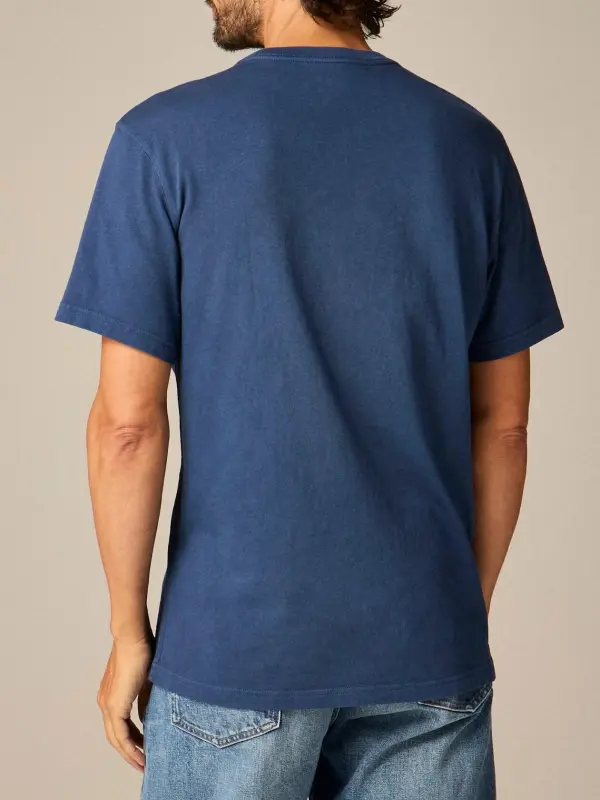 Navy Blue Pocket Detail Crew Neck T-Shirt