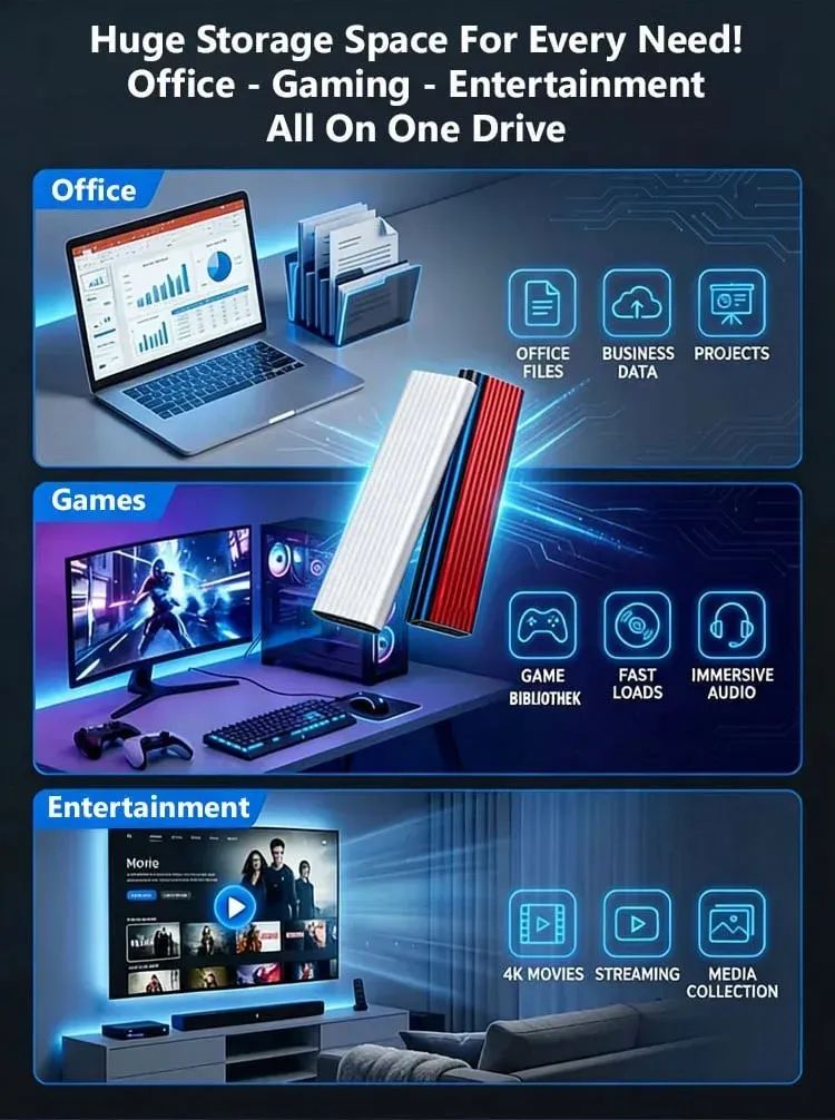 16TB Large-Capacity Type-C Portable Mini SSD!!!