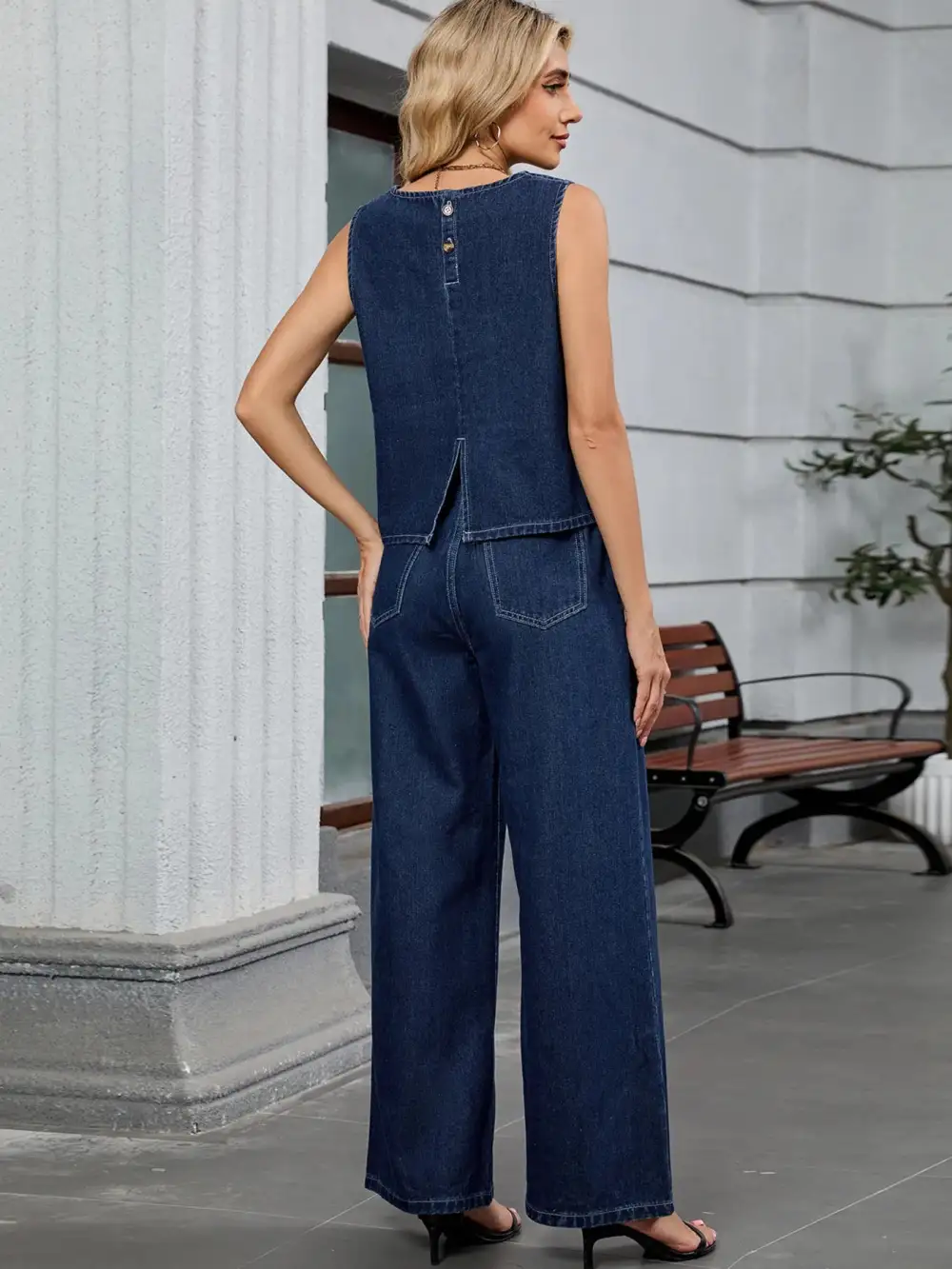 Denim Round Jumpsuit