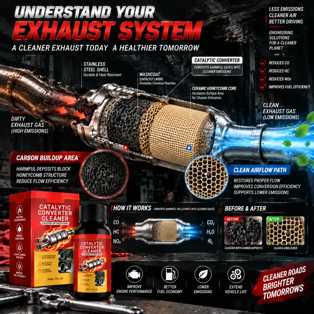 🔥 Stop Overpaying At The Pump🚗Restore Lost MPG & Protect Your Engine With A Professional Catalytic Converter Cleaner-8JX3