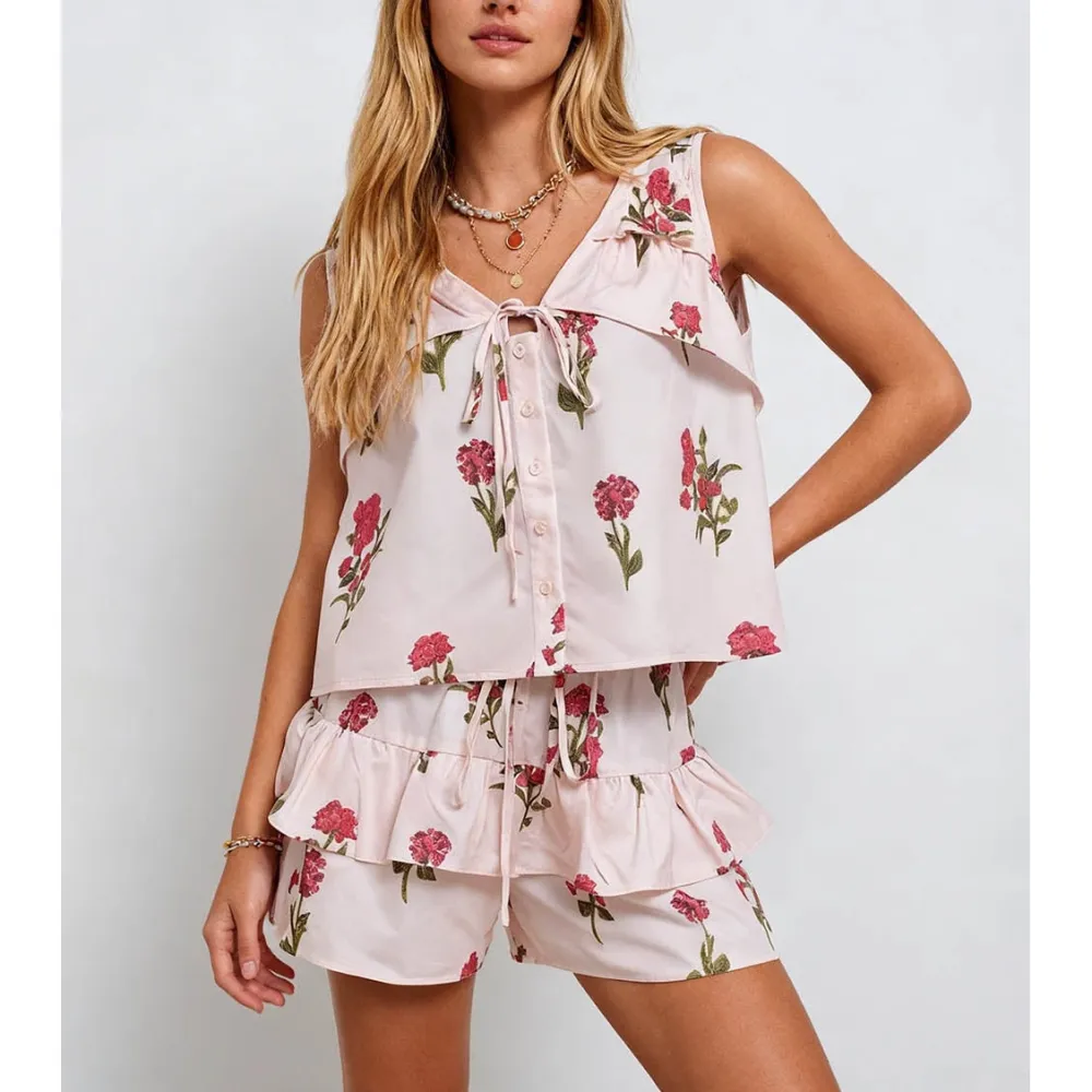 Tiered Ruffle Elastic Waist Shorts