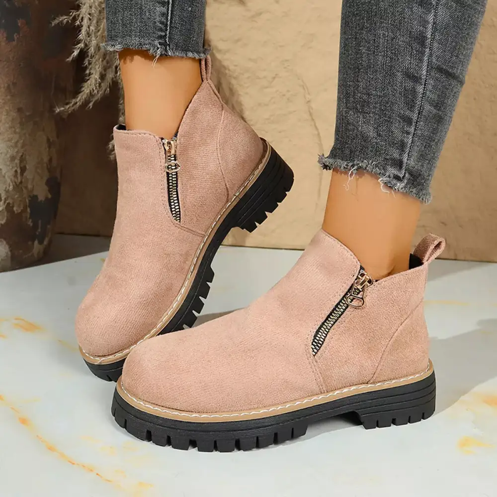 Classic Round Toe Platform Boots