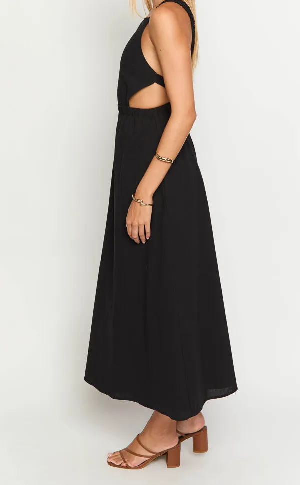 Backless Flowy Midi Dress