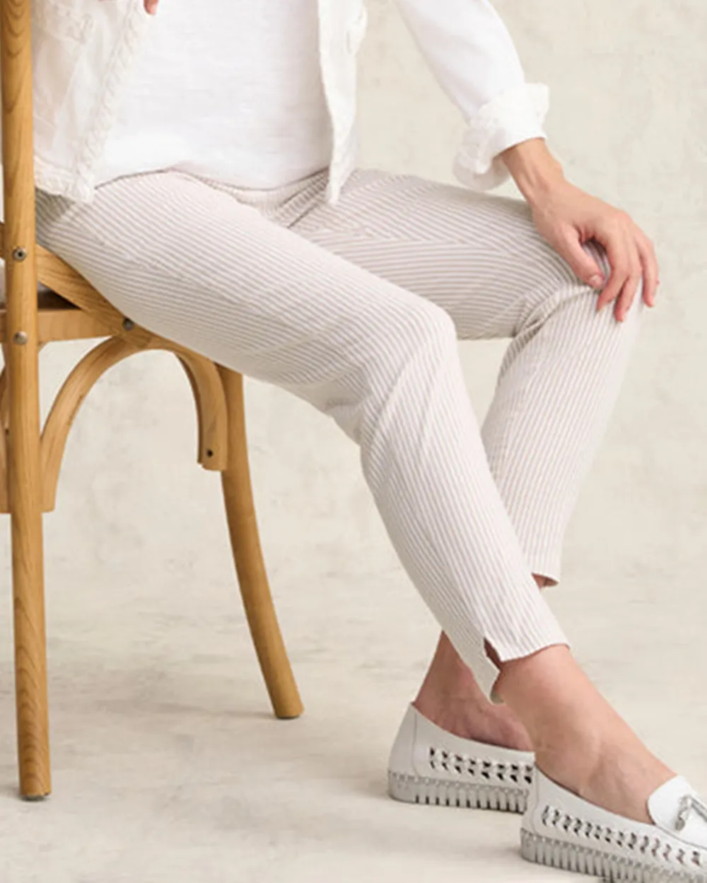 Striped Cropped Pants For Elegant Daily Style