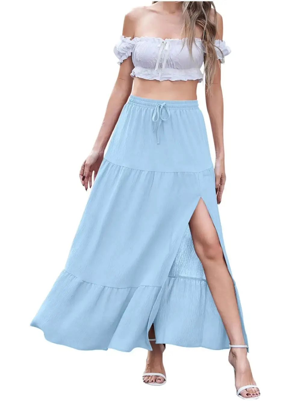 Ruffle Trim Full Skirt