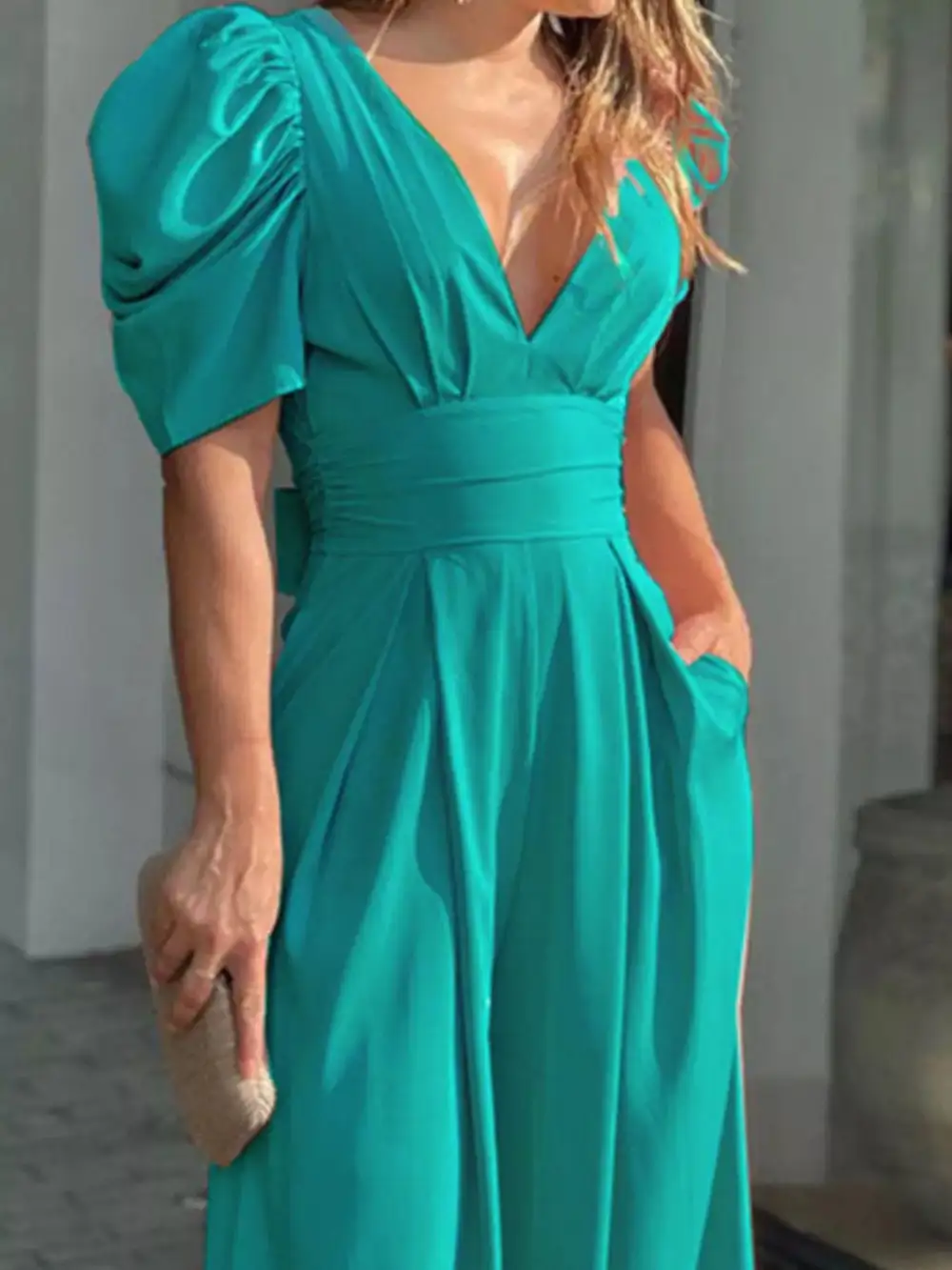 Wide Leg Puff Jumpsuit