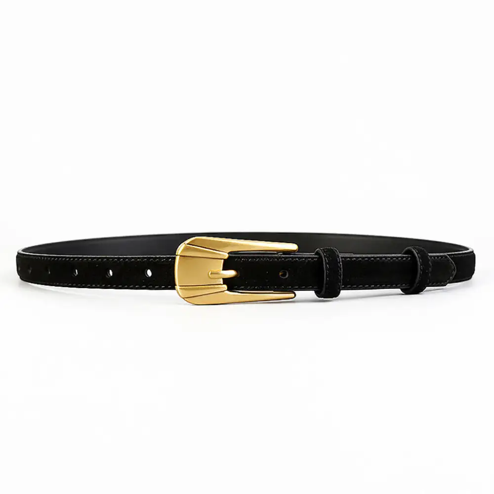 Everyday Skinny Belt with Golden Buckle