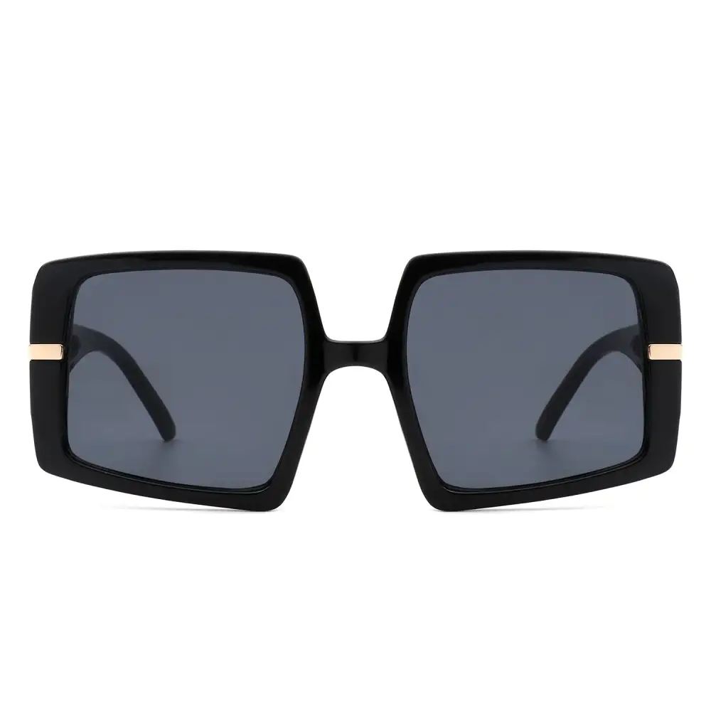 Polished Square Flat Top Frame Sunglasses