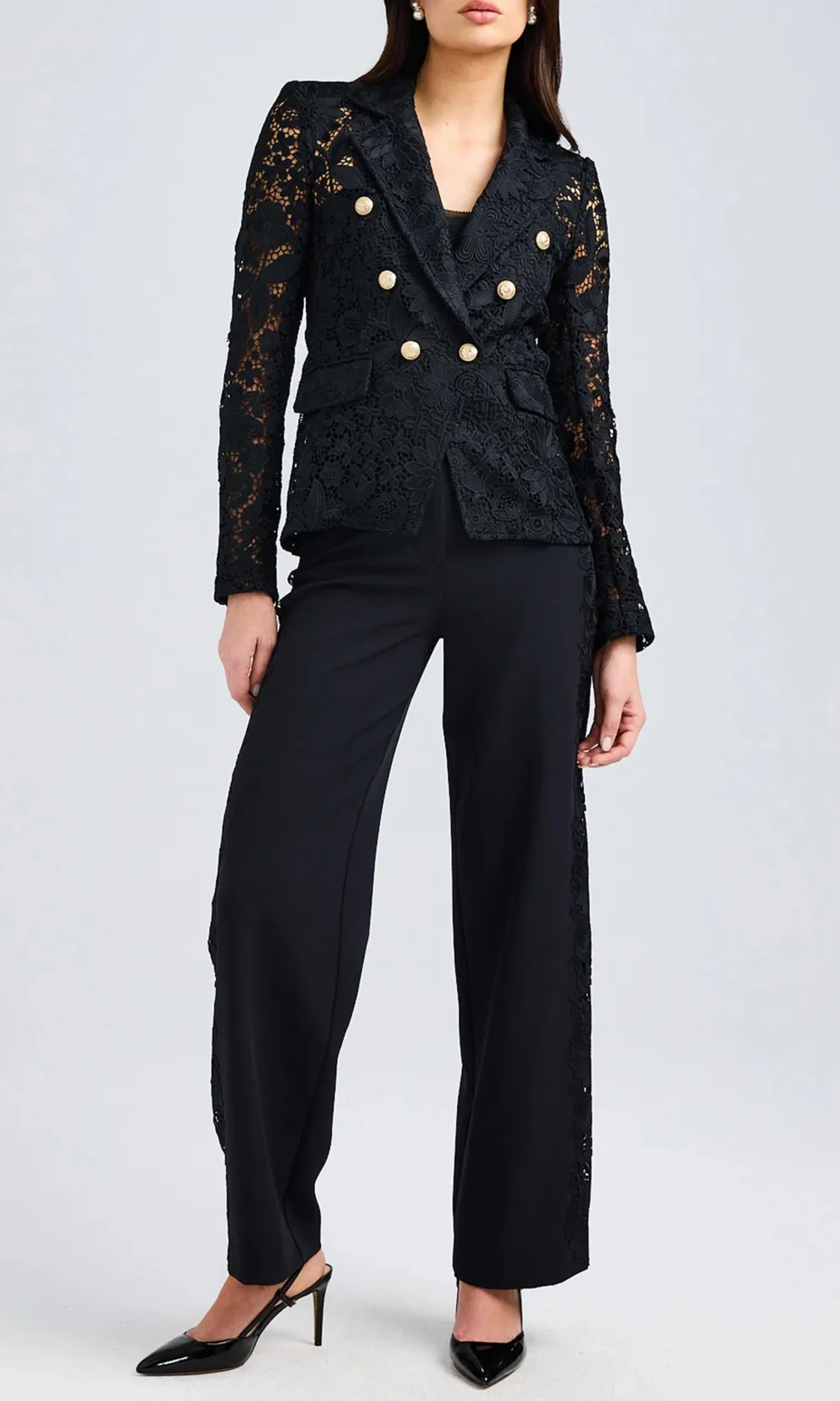 Buttoned Tweed Blazer