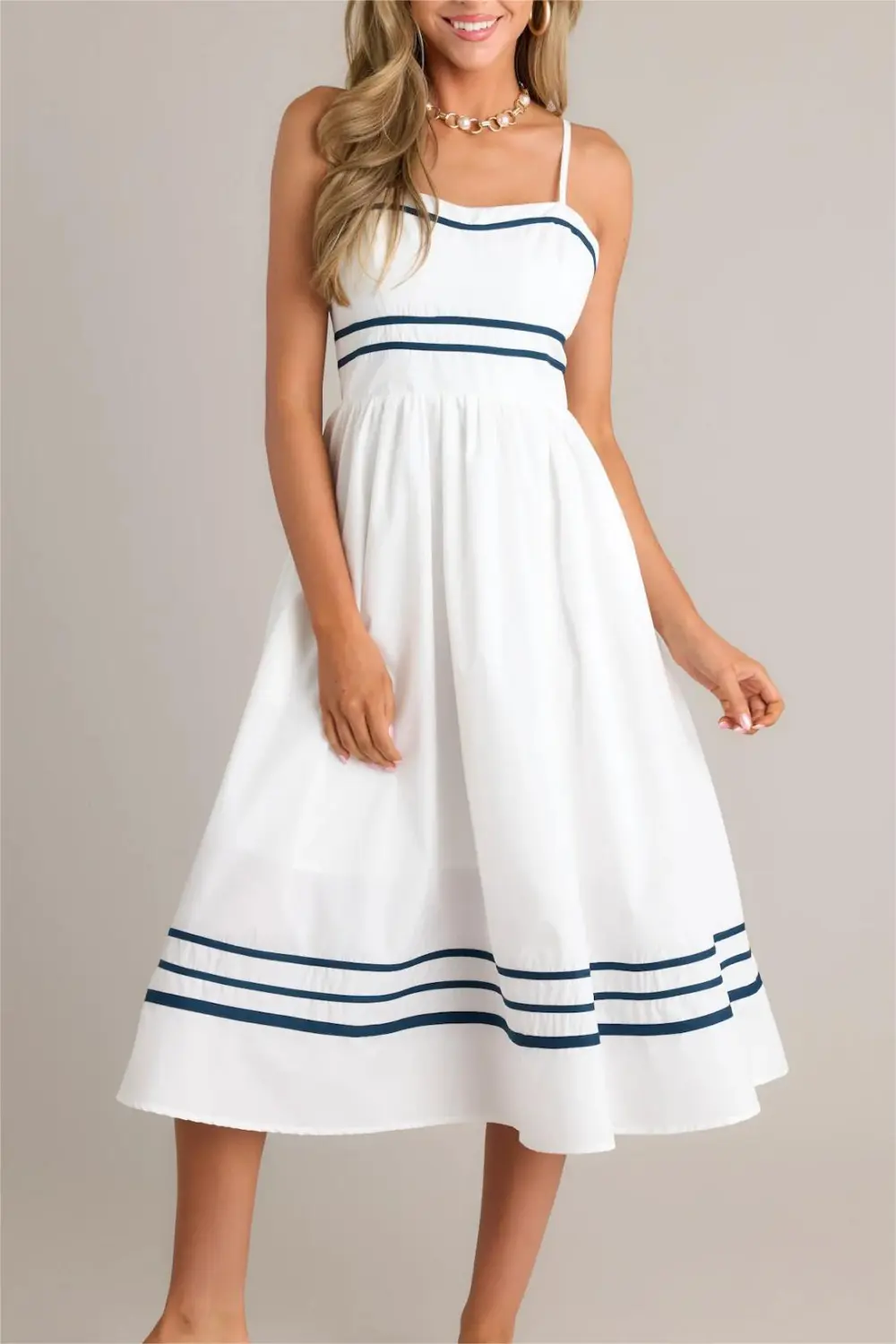 MARITIME MAJESTY IVORY MIDI DRESS