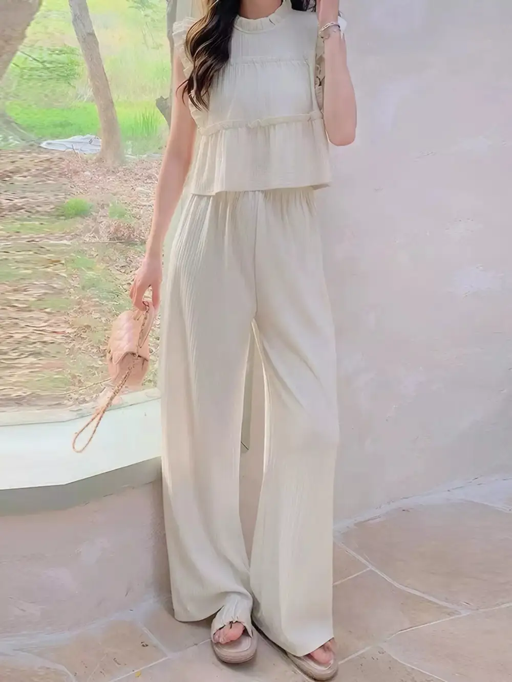 Easygoing Ruffle Wide Leg Jumpsuit
