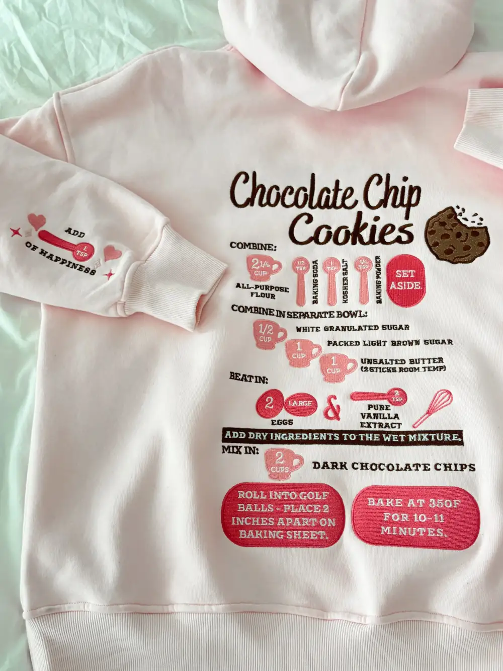 Chip Cookie Recipe Embroider Hoodie