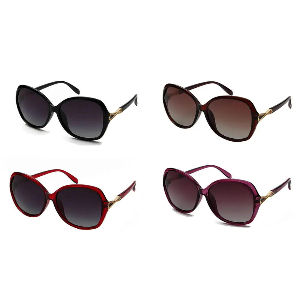 Ribbed Square Frame Sunglasses