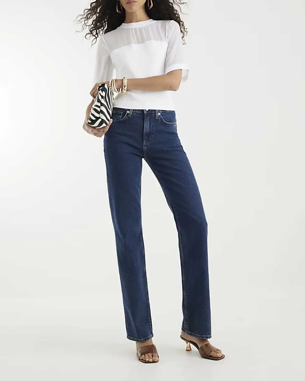 White Mesh Double Breathable Ladies Short Sleeves