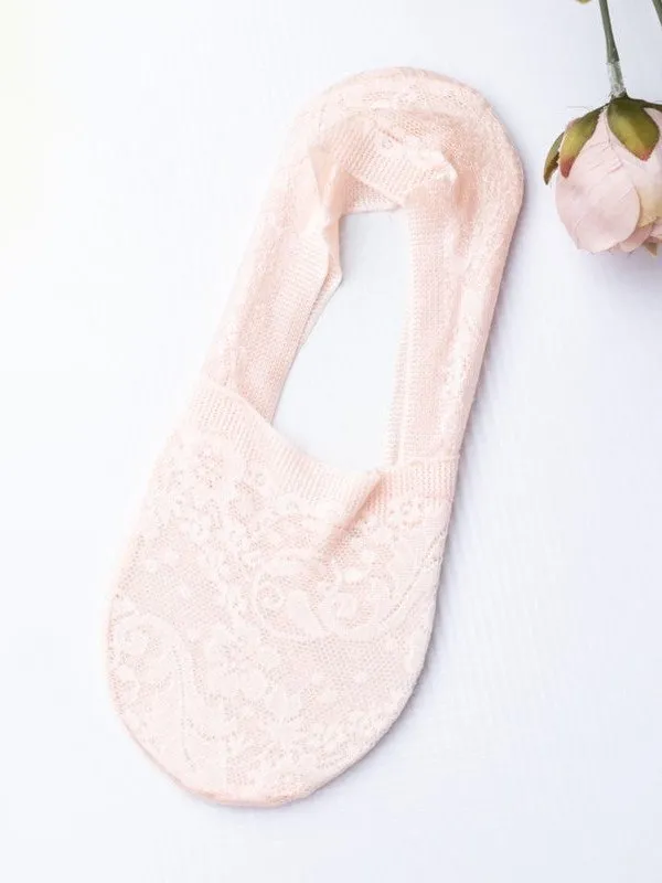 Casual Lace Floral Hidden Crew Socks Daily Commuter Accessories