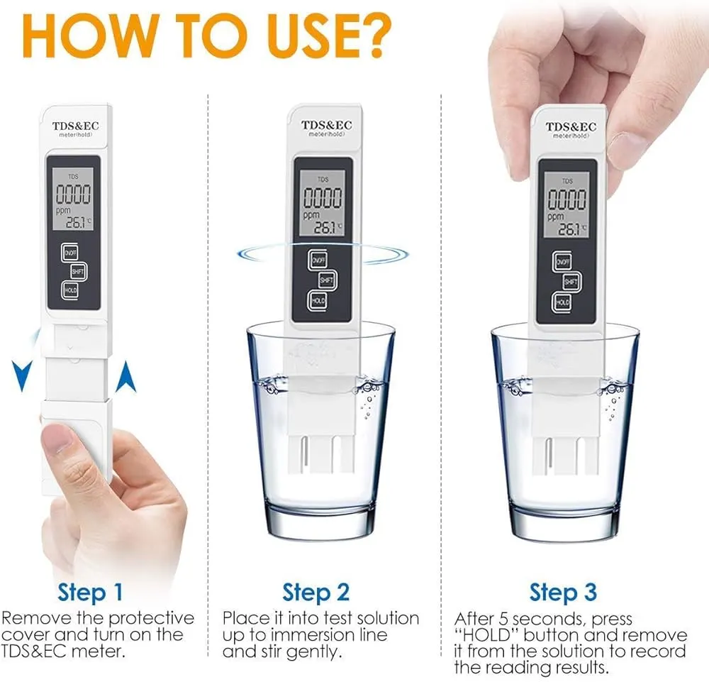 TDS Water Quality Tester Pen for Drinking Water, High Precision Mineral Test Meter, Multifunctional Home Testing Pen