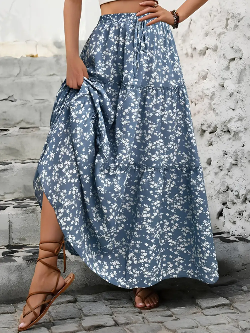 Tiered Floral Maxi So Skirt