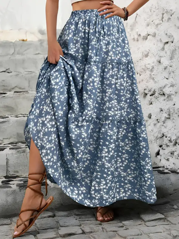 Tiered Floral Maxi So Skirt