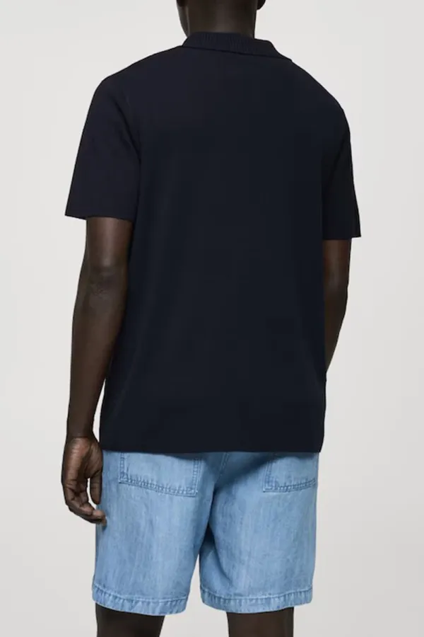 V-Neck Polo Collar Shirt