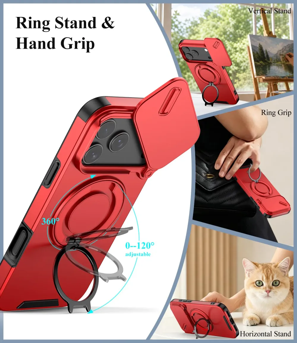 For iPhone 18 Pro Max LINK Phone Case Apple 15 Pro Sliding Window Stand Shockproof Protective Cover