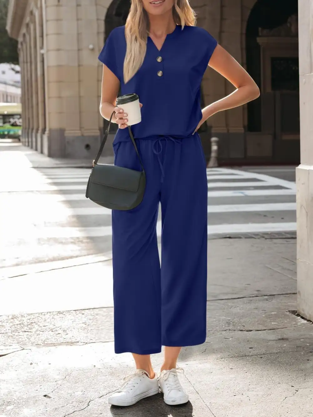Notched Short Jumpsuit