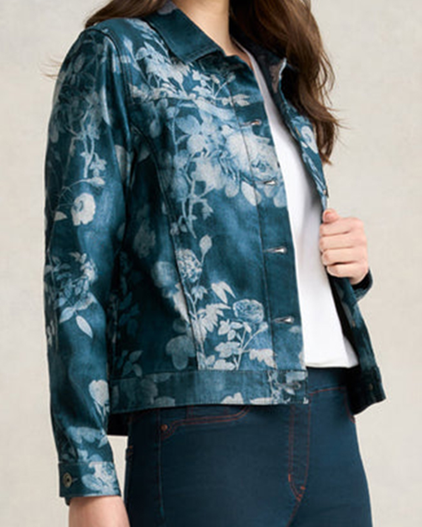 Floral Print Denim Jacket