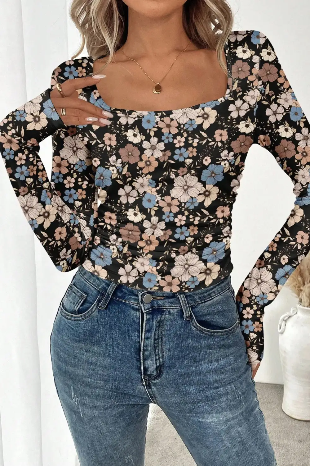 Textured Floral Printed Shirt