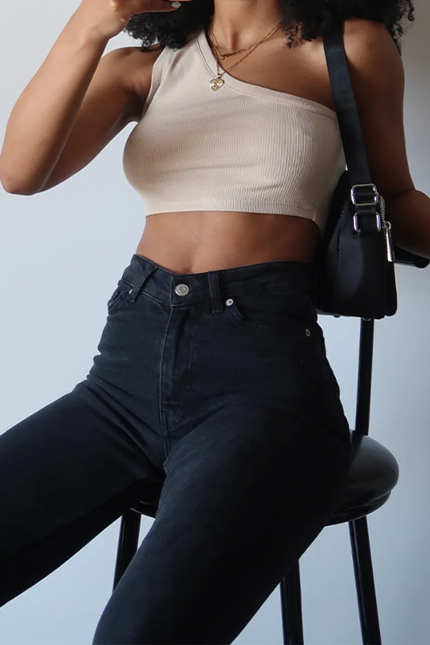 Fashionable Sexy Slant Collar Popular Top