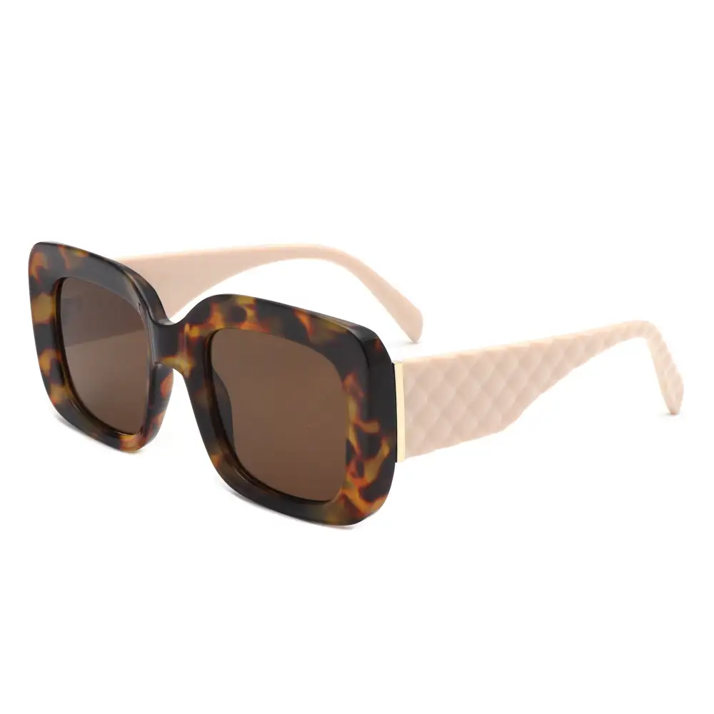 Wide Square Flat Top Frame Sunglasses