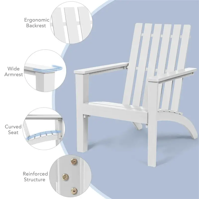 Outdoor Patio Acacia Wood Adirondack Lounge Chair