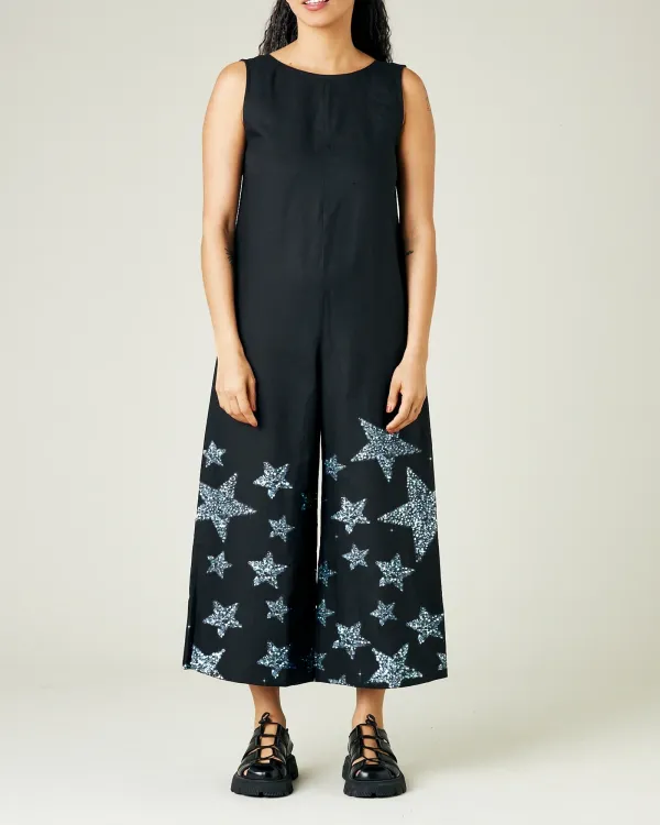 BLACK LINEN JUMPSUIT