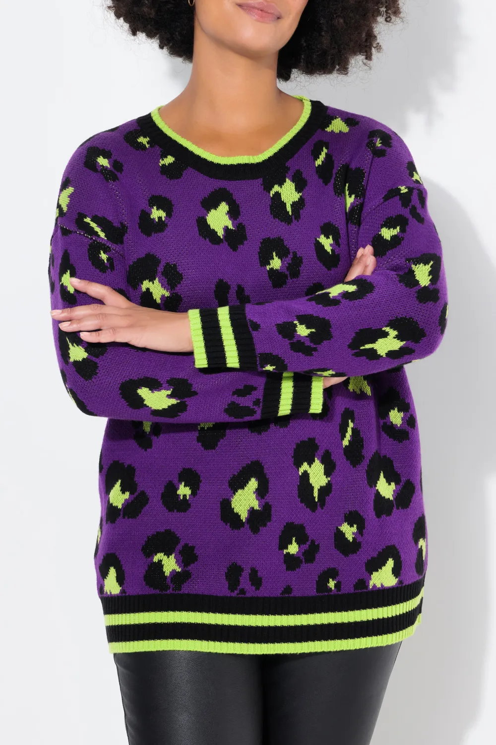 Color Blocking Round Neck Sweater