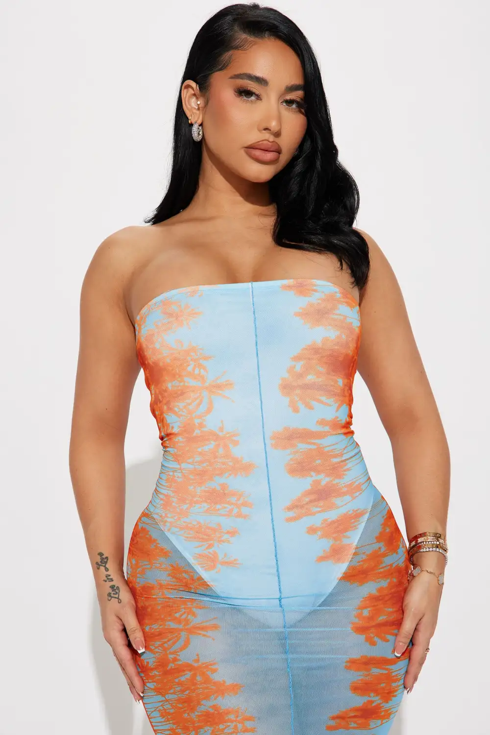 Avia Mesh Maxi Dress - Turquoise