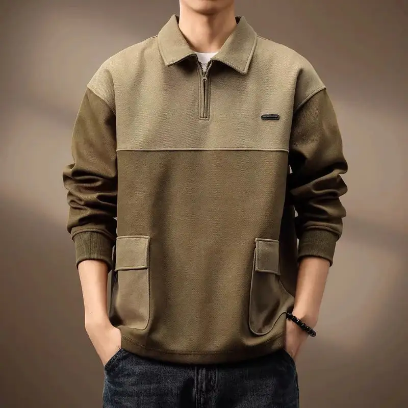 Structured Long Sleeve Collar Polo