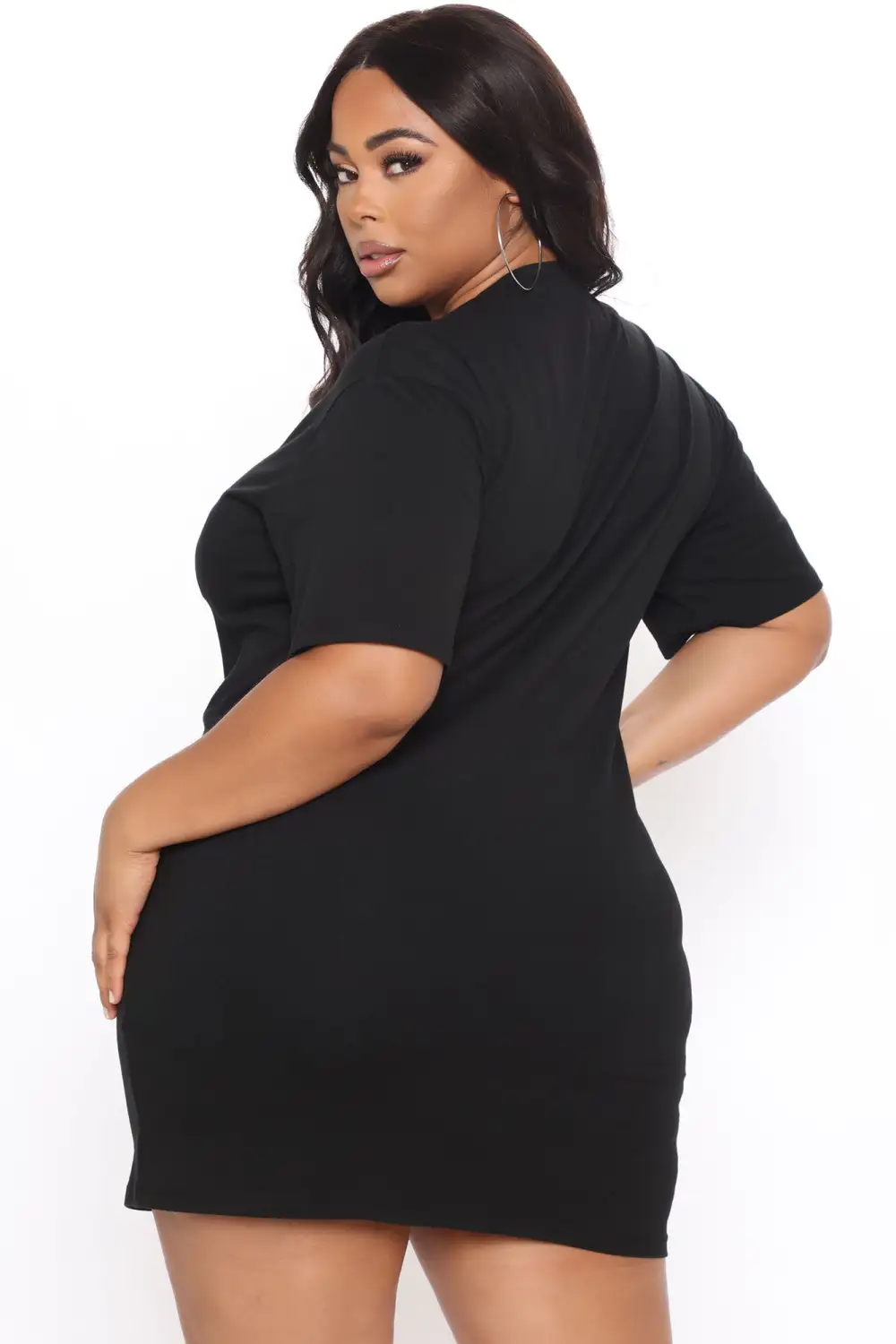 Thanks Enjoy T-Shirt Dress - Black