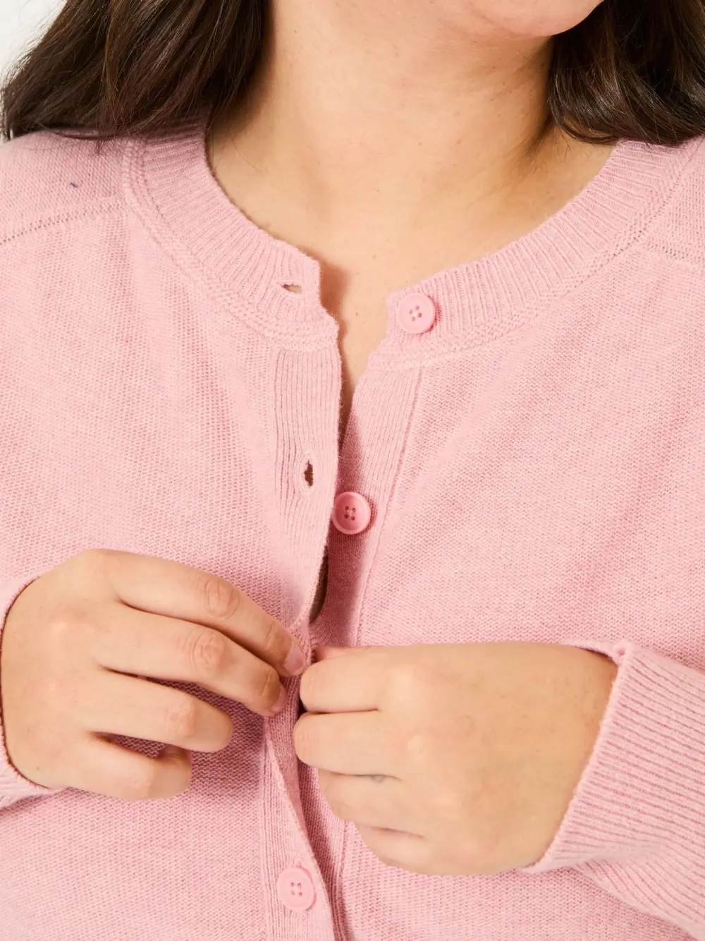 Mid Pink Selah Knitted Button Front Cardigan